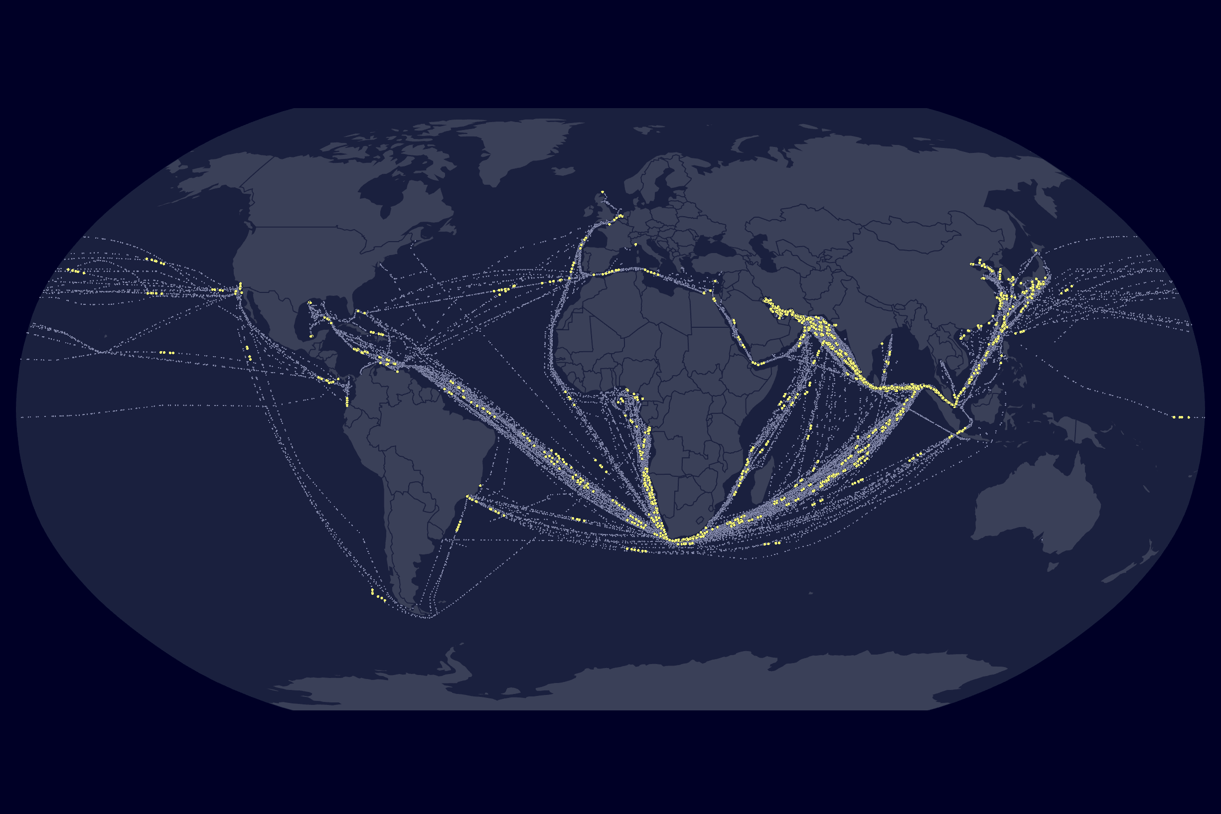 Dots on a worldmap